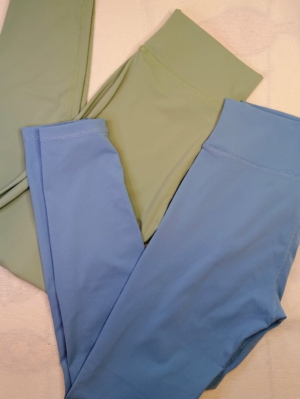 Girl Two Pair Leggings XL for Back To School Blue Green 12/14? Like New!